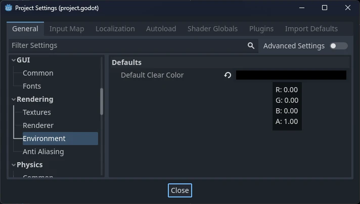 Setting the background color